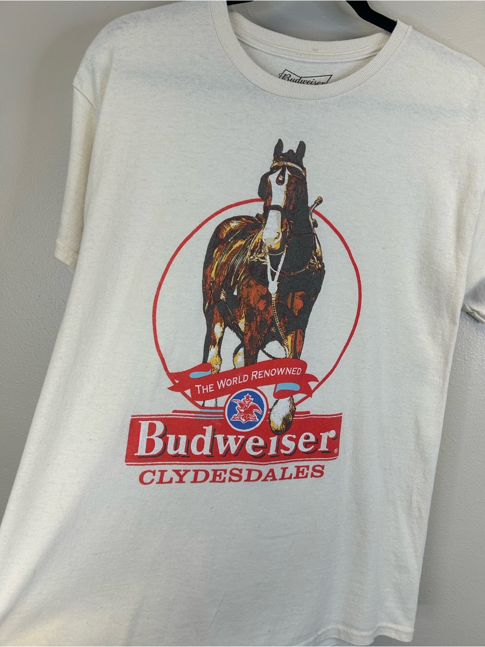 Budweiser Graphic Tee Clydesdales Equestrian Size‎ M Beer Logo Party Horse Drink - Picture 4 of 11